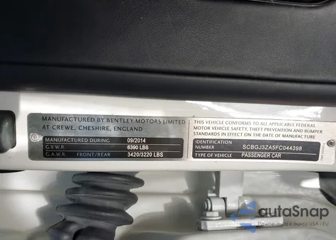 2015 Bentley Continental Gt Speed из США, поврежденный, VIN SCBGJ3ZA5FC044398